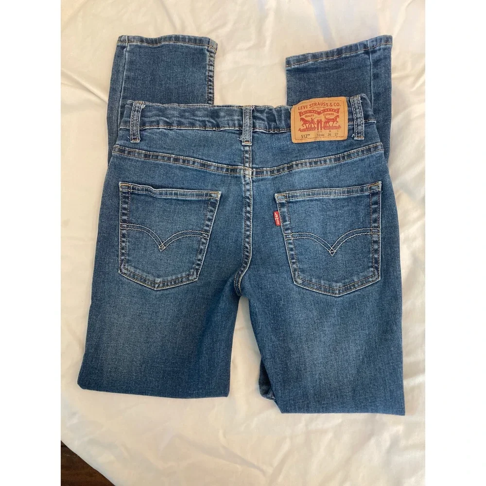 Levis 512 Slim Taper Jeans Boys Size 12 Regular Medium Wash Blue W26 L27 Denim